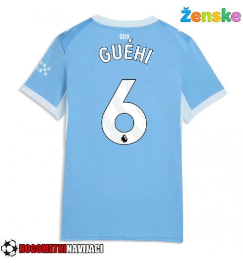 Ženske Nogometnih dresov Manchester City Marc Guehi #6 Domači 2026-27 Kratki rokavi Ženske Nogometnih dresov Manchester City Marc Guehi #6 Domači 2026-27 Kratki rokavi